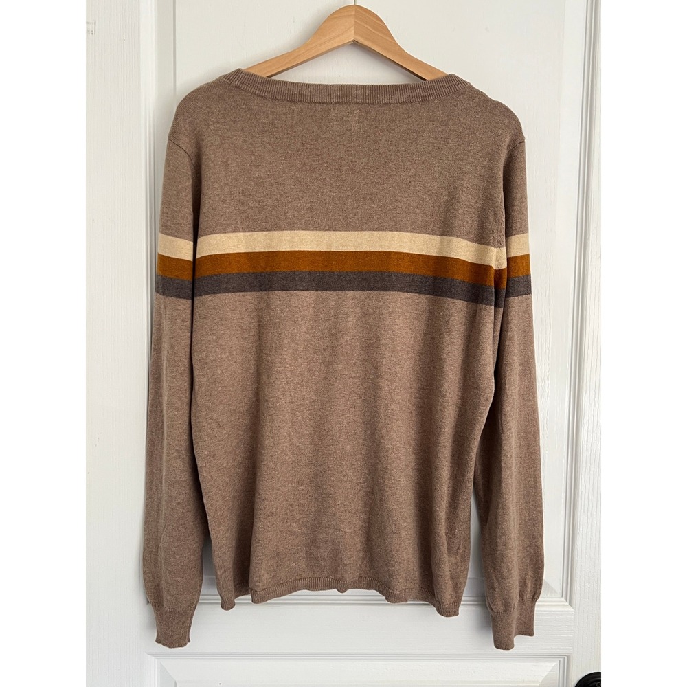 Faherty Horizon Surf Sweater Women NWOT Fireside Brown Stripe Cotton Cashmere XL - Picture 7 of 16
